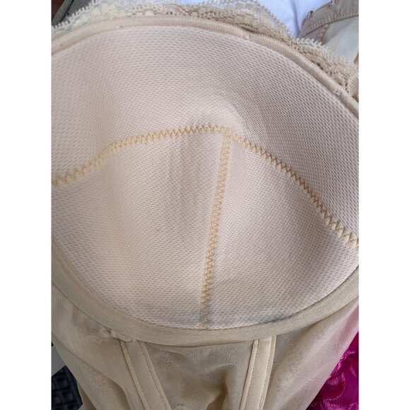 Dominique Womens Lace Strapless Bustier Bra 44C Beige - Picture 11 of 11